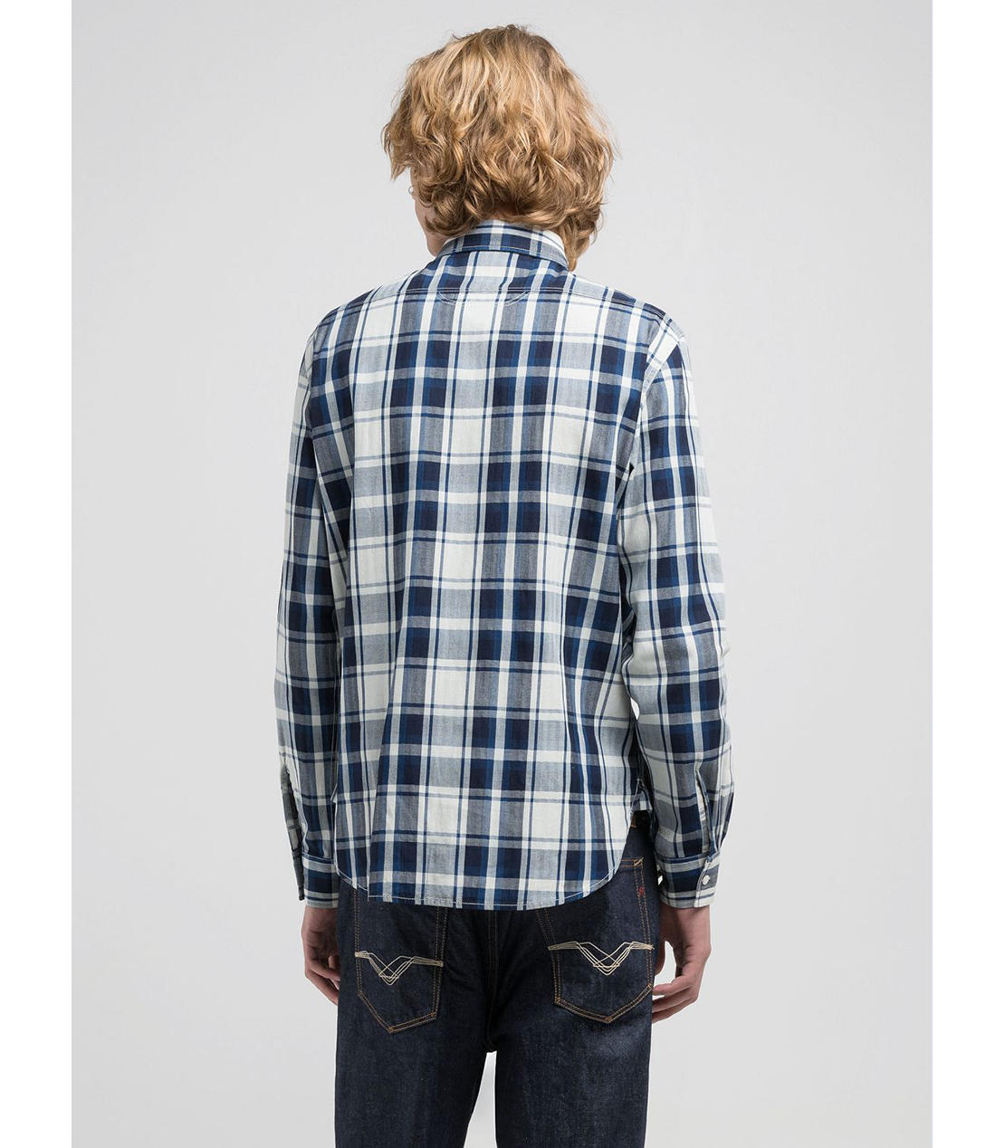 インディゴチェックシャツ 詳細画像 ネイビーアイボリー 2